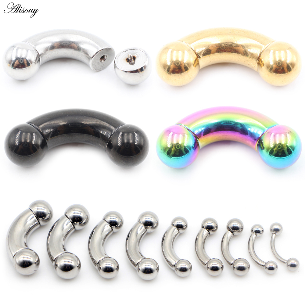 Nipple Bar Curved - Alisouy 1 Thép Không Gỉ Size