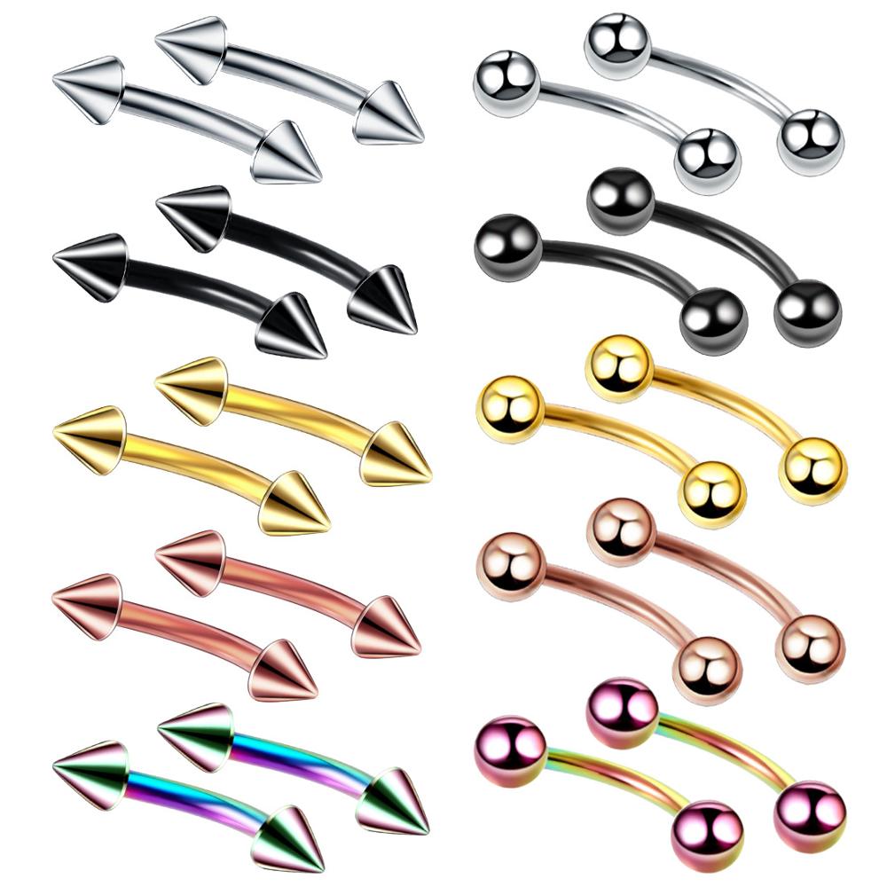 Nipple Bar Curved - 10 Cái/lốc Lông Mày Đâm Xuyên