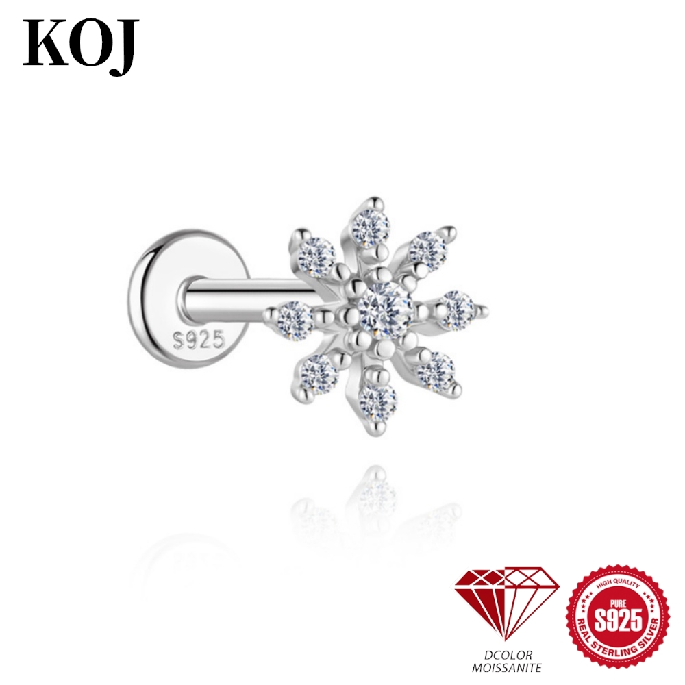 Body Piercing Quality Jewelry - KOJ 1PC 925 Sterling Silver Zircon