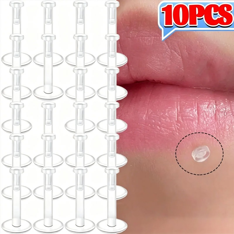 Body Jewelry Gauges - 10PC Transparent Acrylic Soft Rod 16