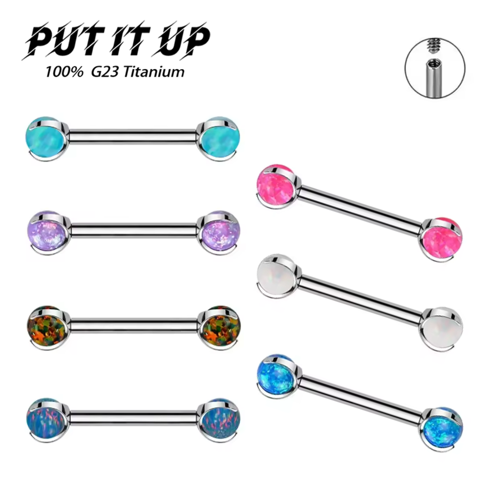 Body Piercing Quality Jewelry - F136 Titanium Dream Series Opal Ear