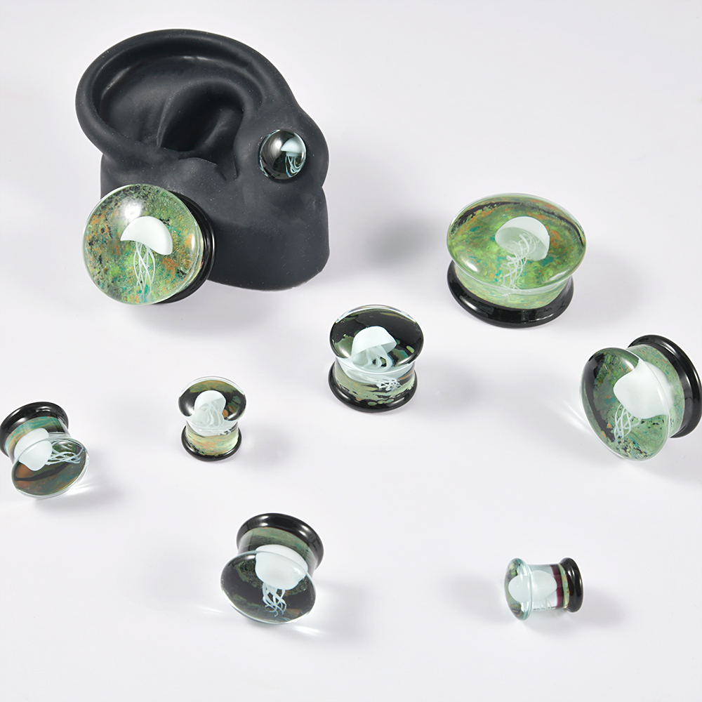 Pair Quality Glass Vortex Ear  - đánh giá và giá Body Piercing Quality Jewelry
