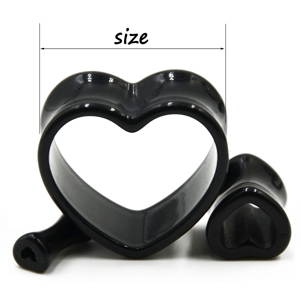 Acrylic Love Black White Heart - đánh giá và giá Body Jewelry Gauges