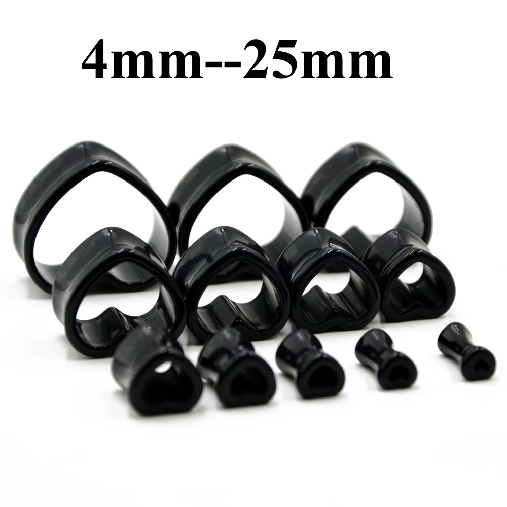 Acrylic Love Black White Heart - đánh giá và giá Body Jewelry Gauges