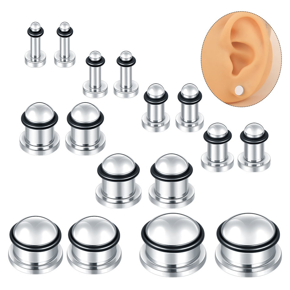 1Pair Stainless Steel Ear Tunn - đánh giá và giá Body Jewelry Gauges