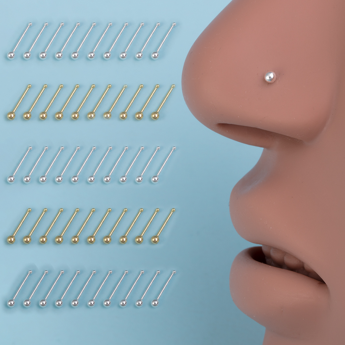 10pcs Nose Stud Rings Cartilag - đánh giá và giá Nostril Screw Pin