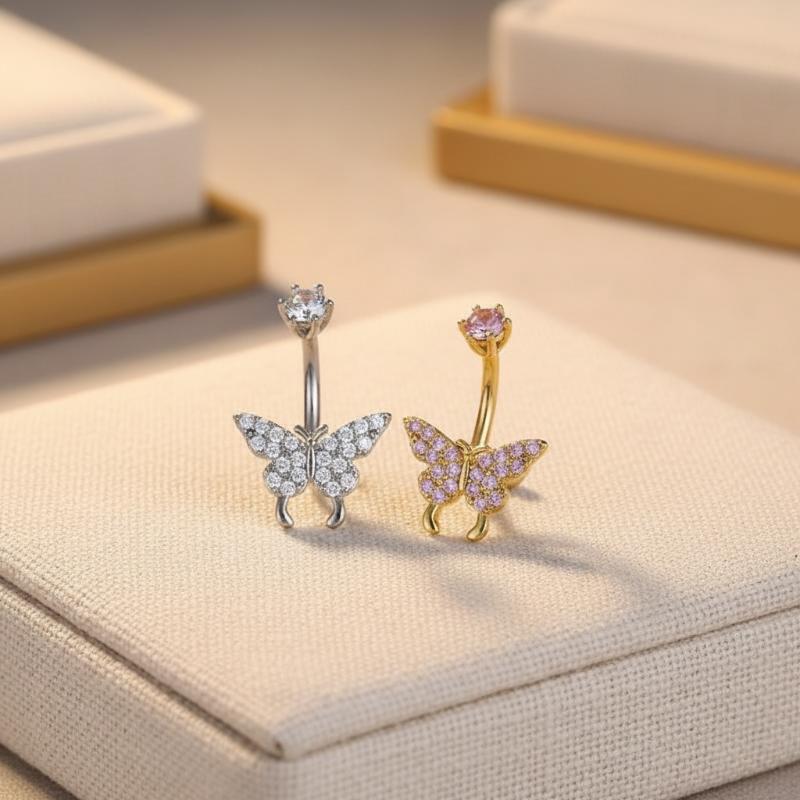 Butterfly Zircon Belly Button  - đánh giá và giá Body Piercing Quality Jewelry