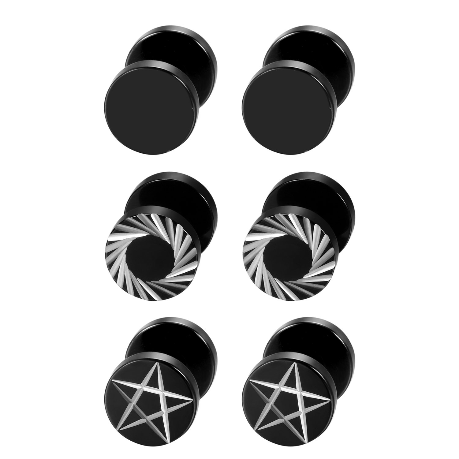 2Pcs/6Pcs Black Stainless Stee - đánh giá và giá Body Jewelry Ear Gauges