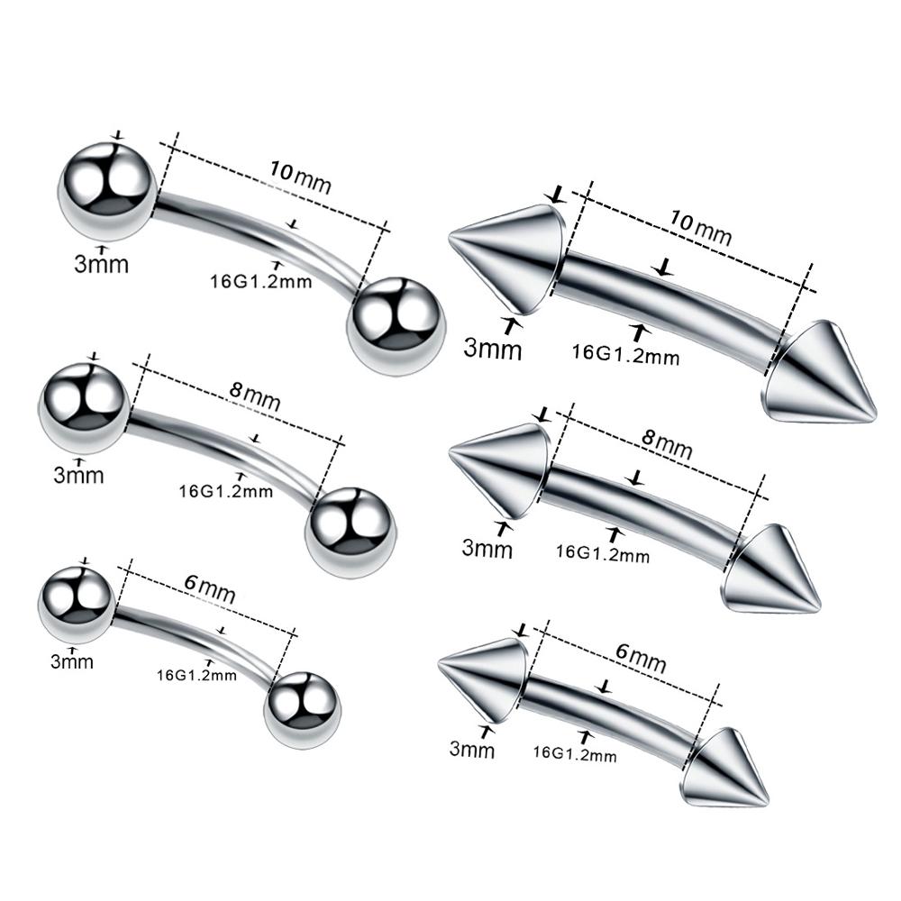 10 Cái/lốc Lông Mày Đâm Xuyên  - đánh giá và giá Nipple Bar Curved