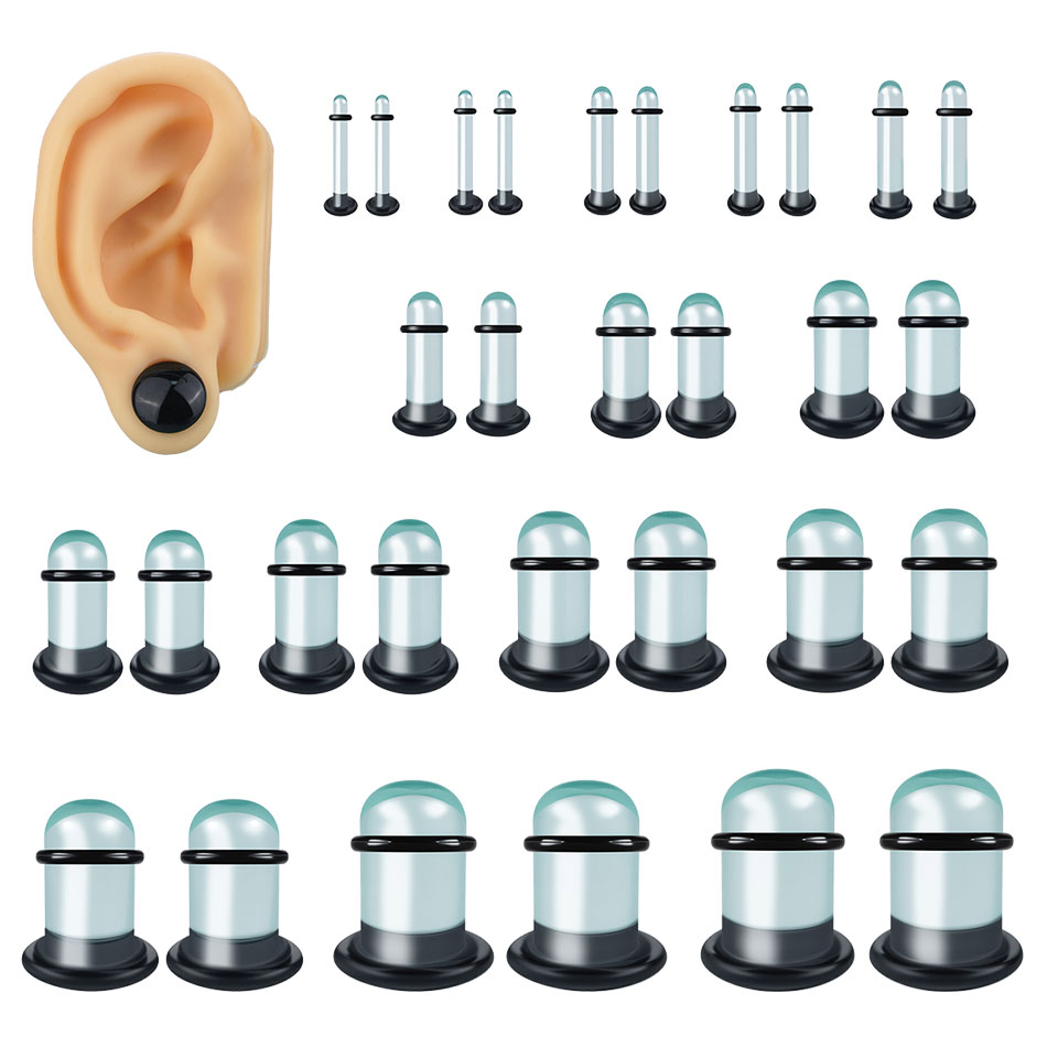2pcs Glass Ear Gauges Stretchi - đánh giá và giá Body Jewelry Gauges
