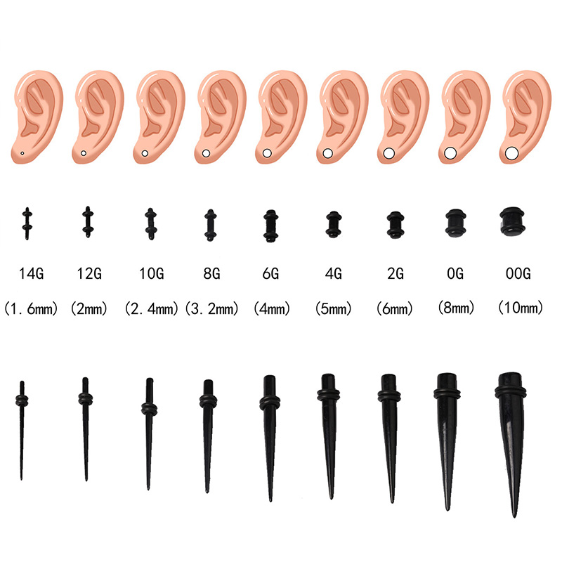 50pcs Acrylic Spike Ear Gauges - đánh giá và giá Body Jewelry Gauges