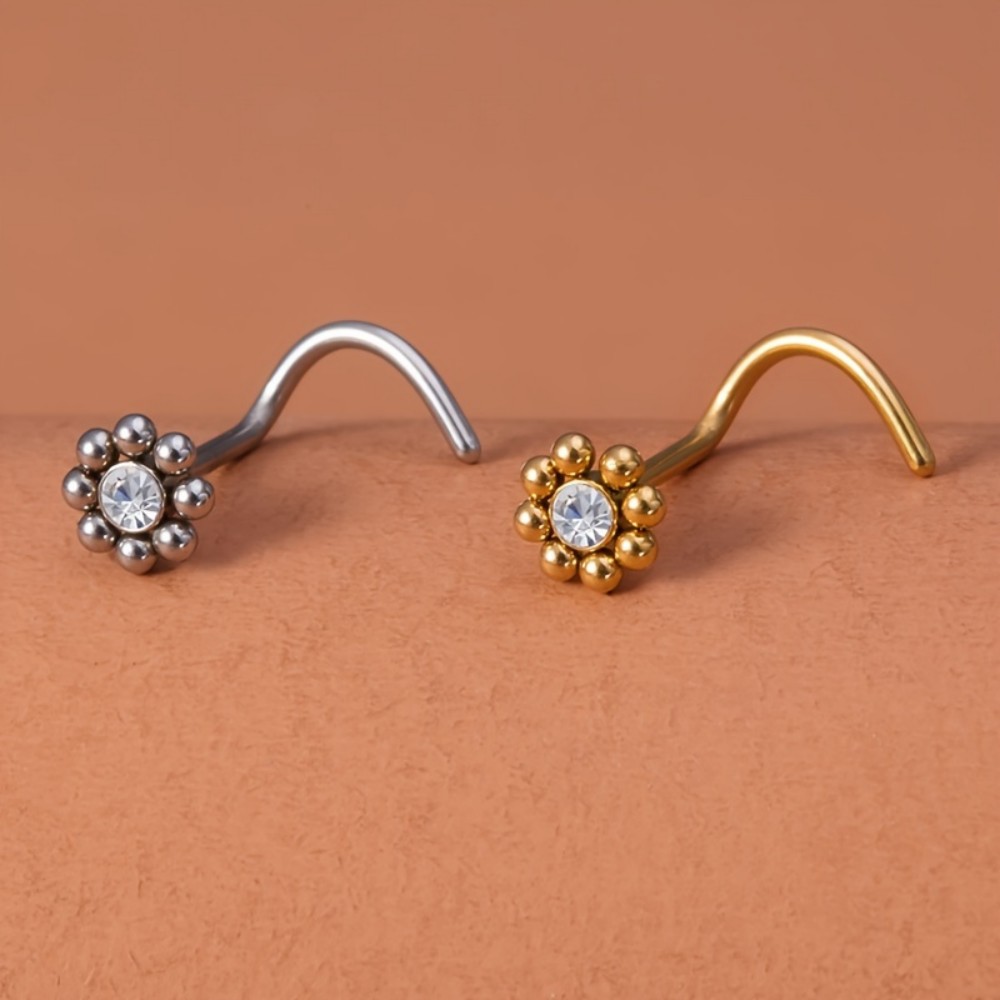 1pc of Flower-Shaped Screw Nos - đánh giá và giá Nostril Screw Pin