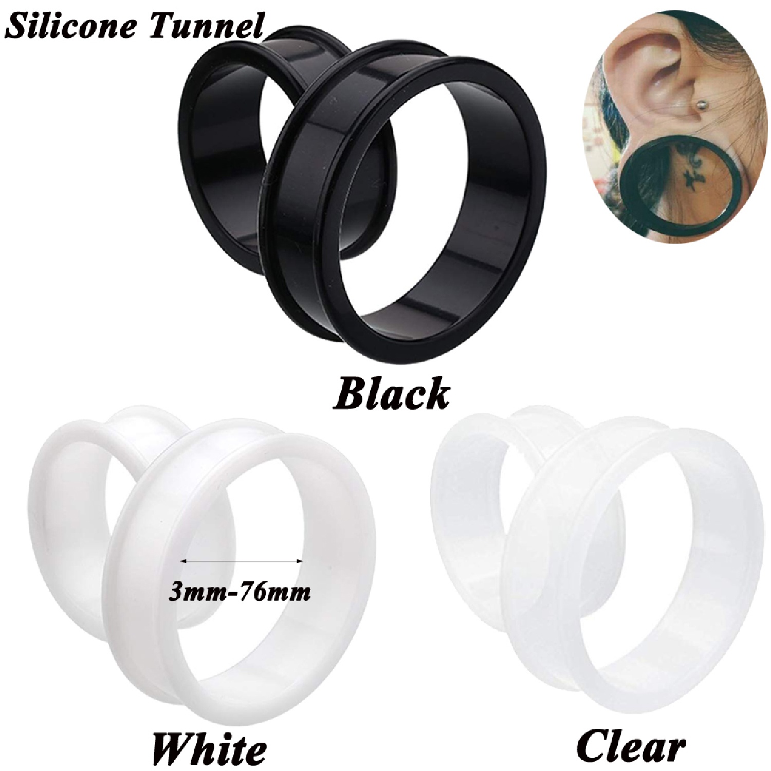 2pcs Supersize Flexible Silico - đánh giá và giá Body Jewelry Gauges
