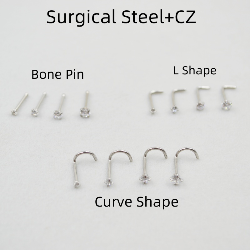 Wholesale 50pcs/Lot 20G Sliver - đánh giá và giá Nostril Screw Pin