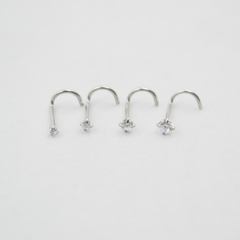 Wholesale 50pcs/Lot 20G Sliver - đánh giá và giá Nostril Screw Pin