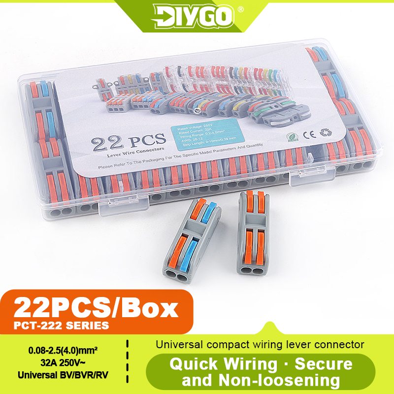 DIY GO 22PCS Lever Wire Connec - đánh giá và giá Threadless Push Pin