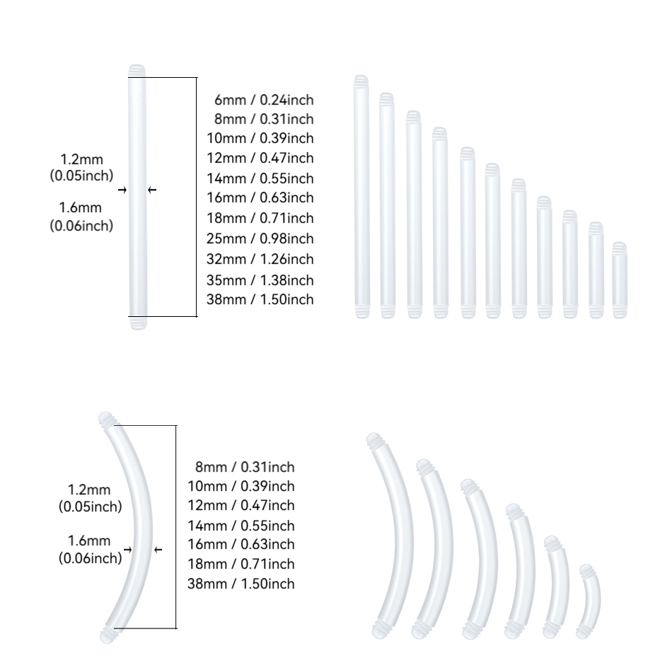 50Pcs/lot 14G Straight Bar Par - đánh giá và giá Nipple Bar Curved