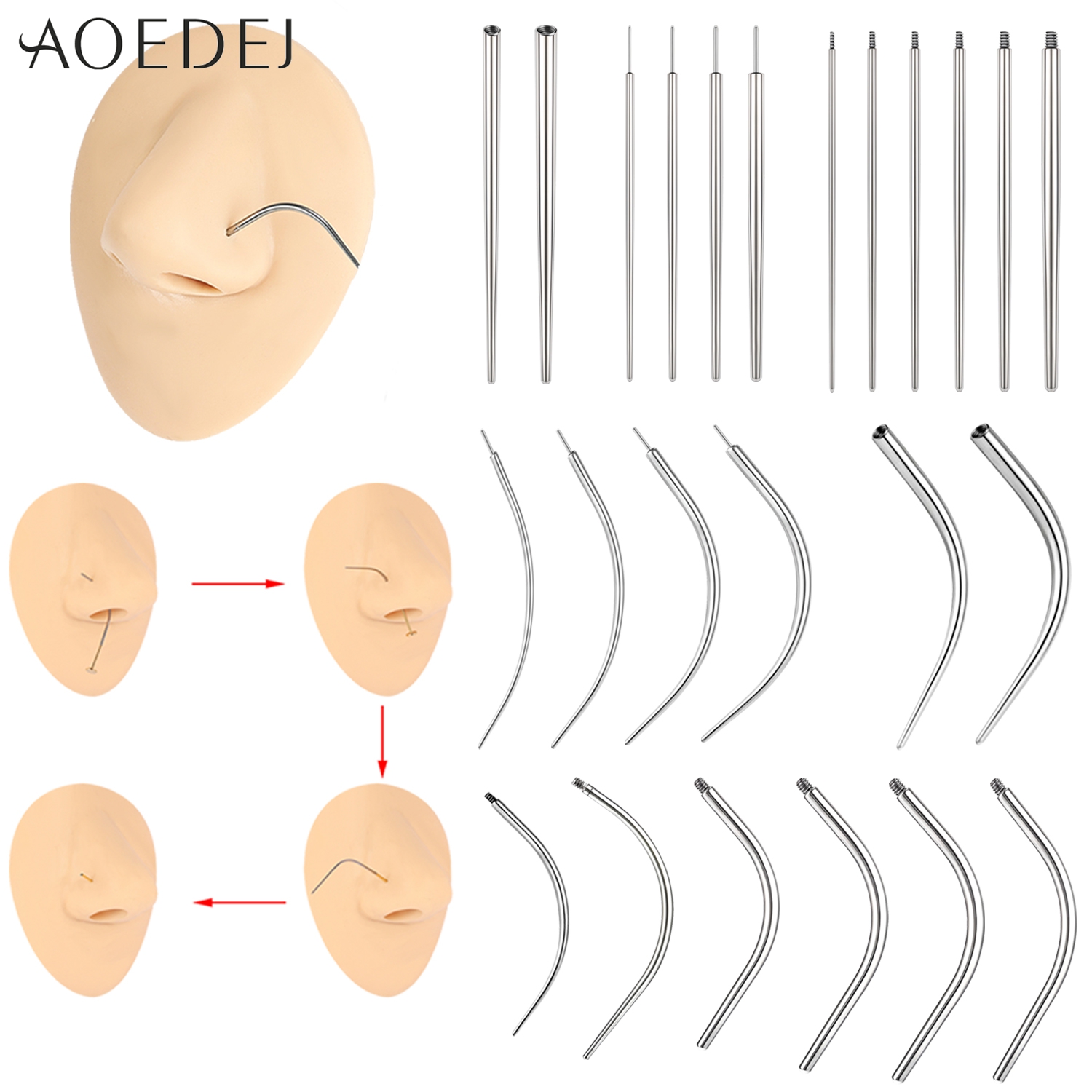 AOEDEJ 1 Piece Stainless Steel - đánh giá và giá Nostril Screw Pin