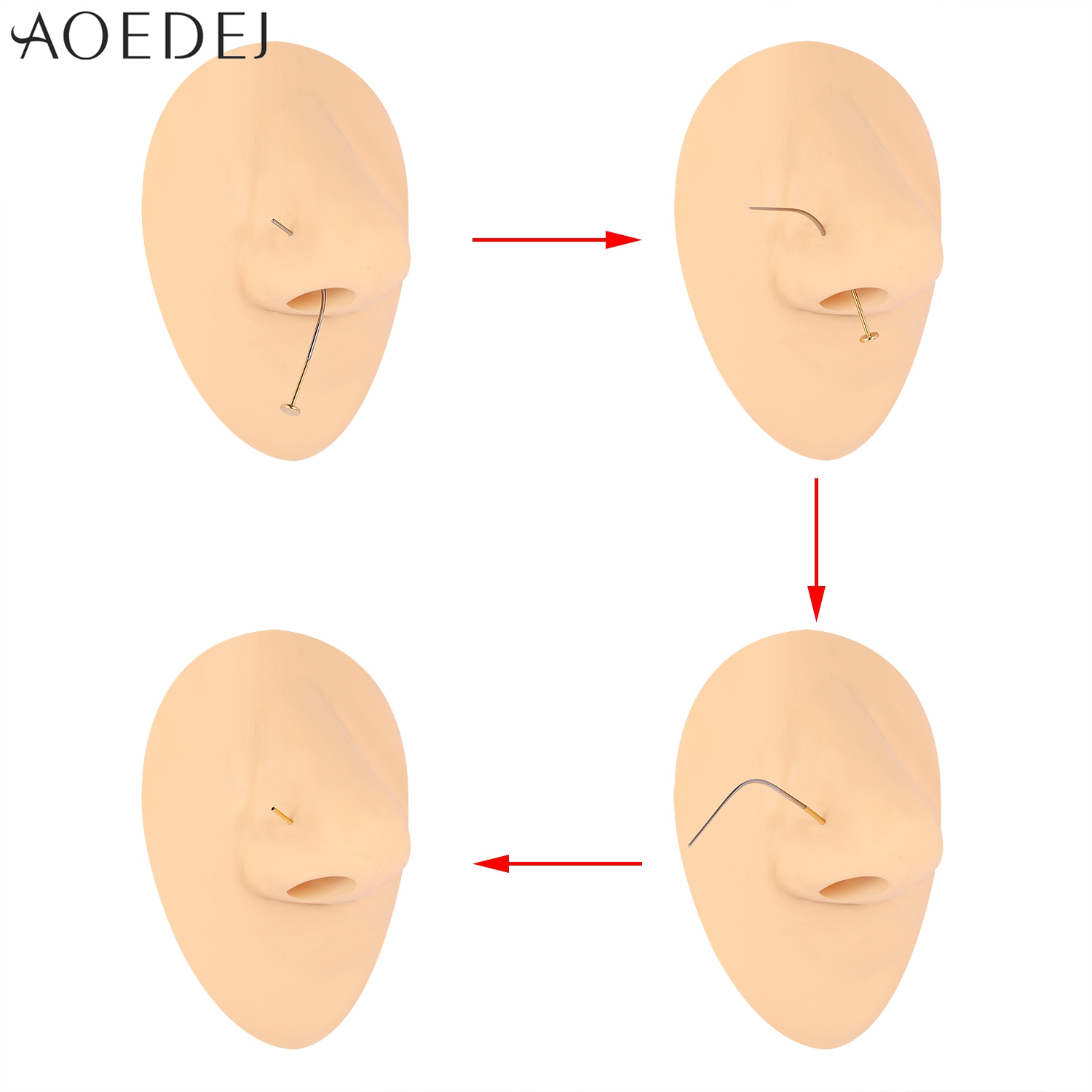 AOEDEJ 1 Piece Stainless Steel - đánh giá và giá Nostril Screw Pin